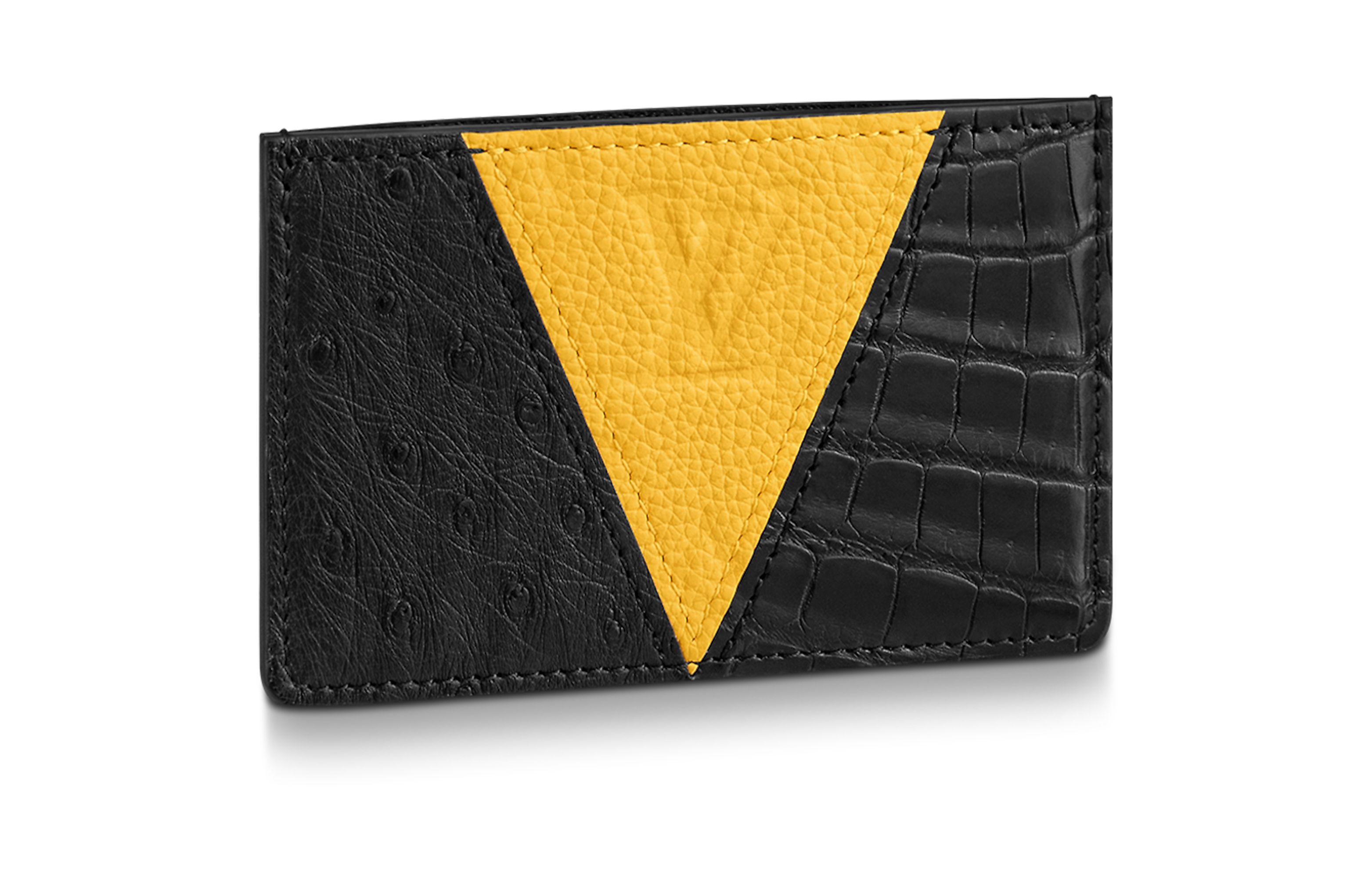 

LOUIS VUITTON Кожаный картхолдер унисекс черно-желтый