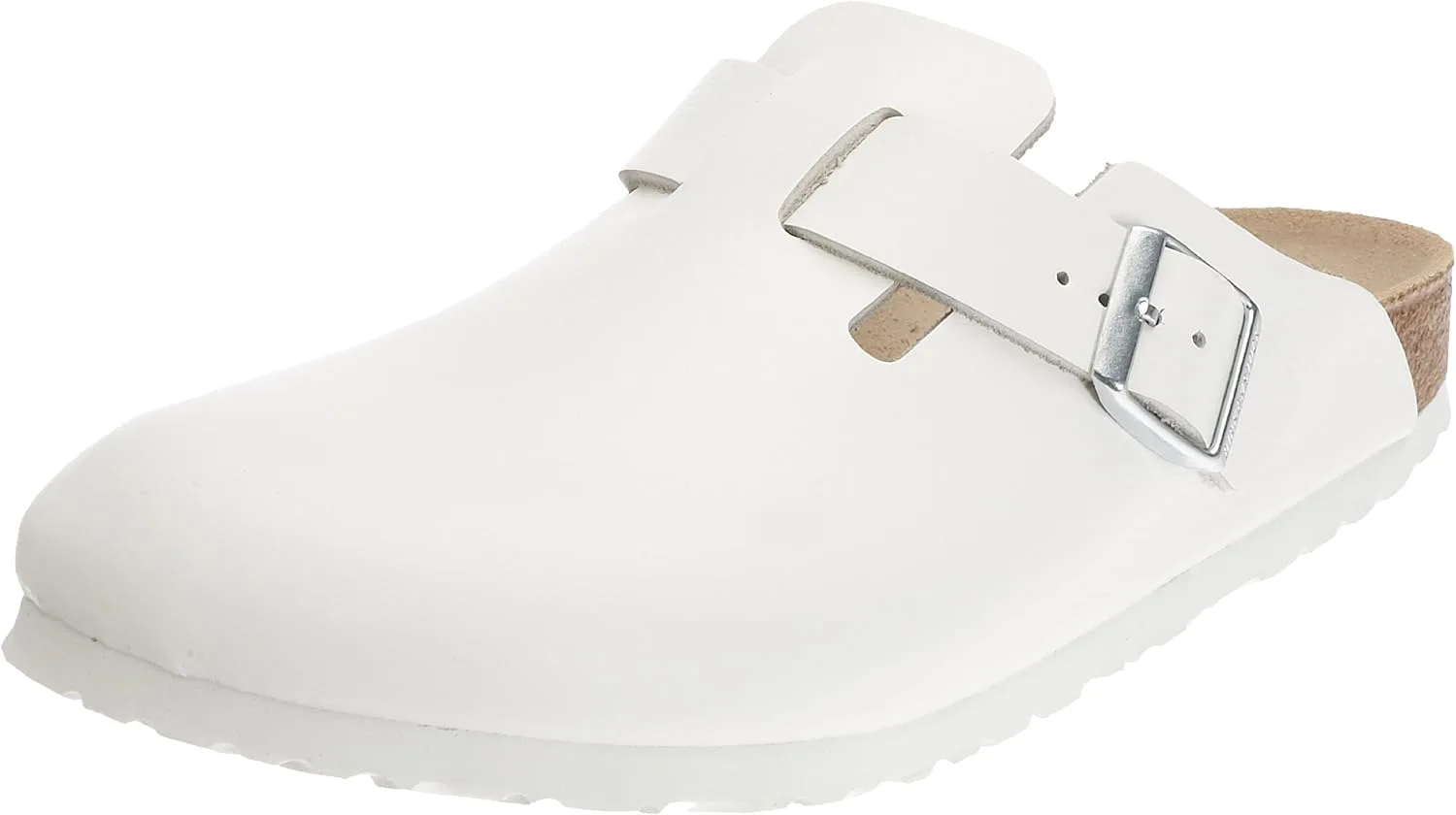 Birkenstock Boston - классические сабо из натуральной кожи, белый