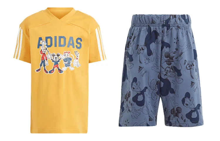 Детская повседневная спортивная одежда с V-образным вырезом Adidas, Set (Yellow+Dark Gray)