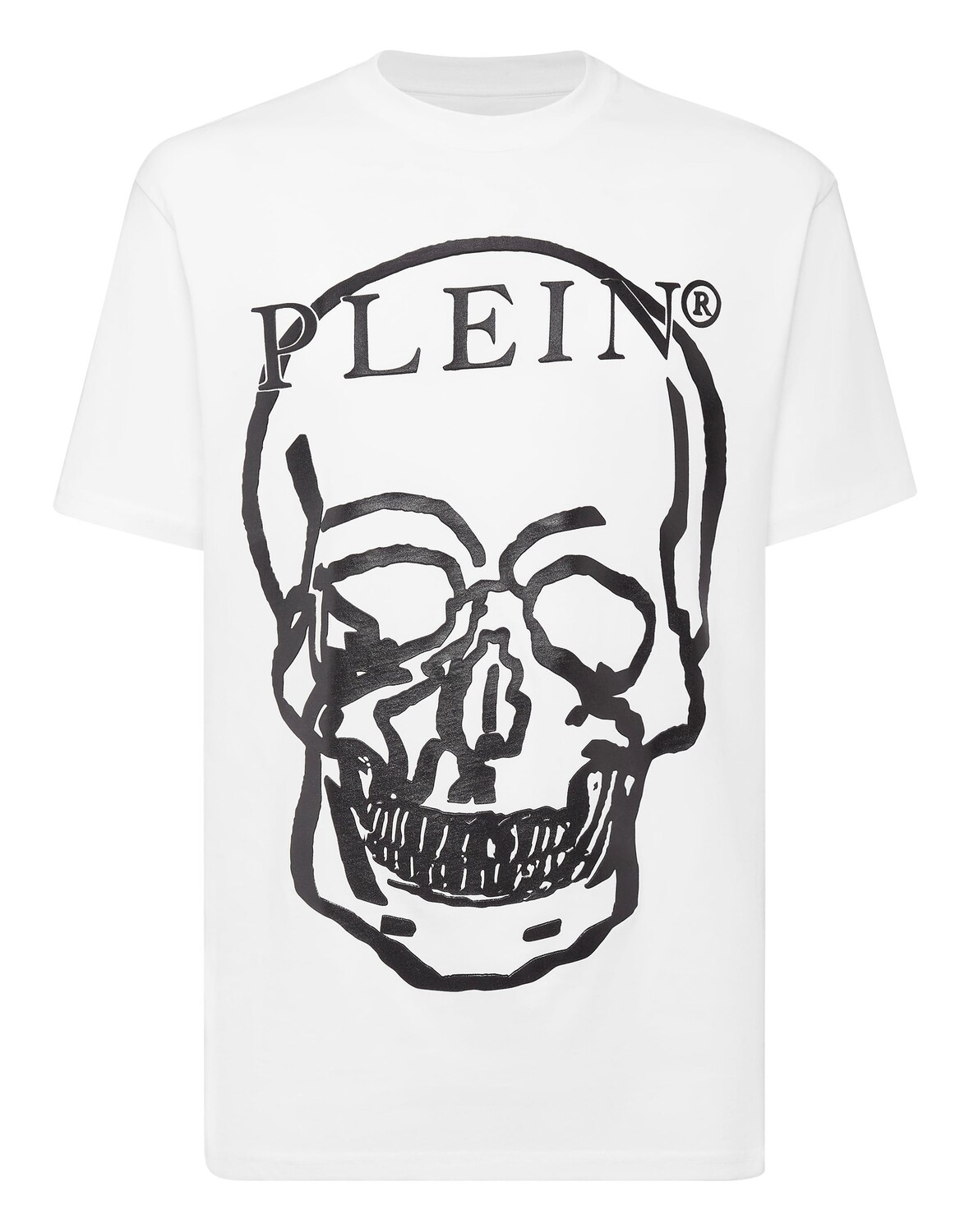 

Футболка из джерси с круглым вырезом SS Skull and Plein Philipp Plein, цвет White / Black