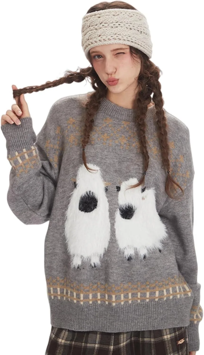 

Мужской свитер с принтом животных и цветными блоками