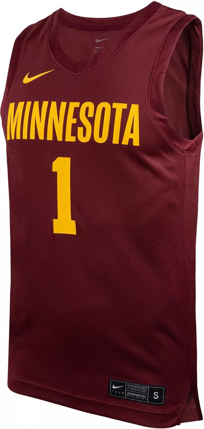 Мужская баскетбольная майка Nike Minnesota Golden Gophers #1 бордового цвета — фото 2