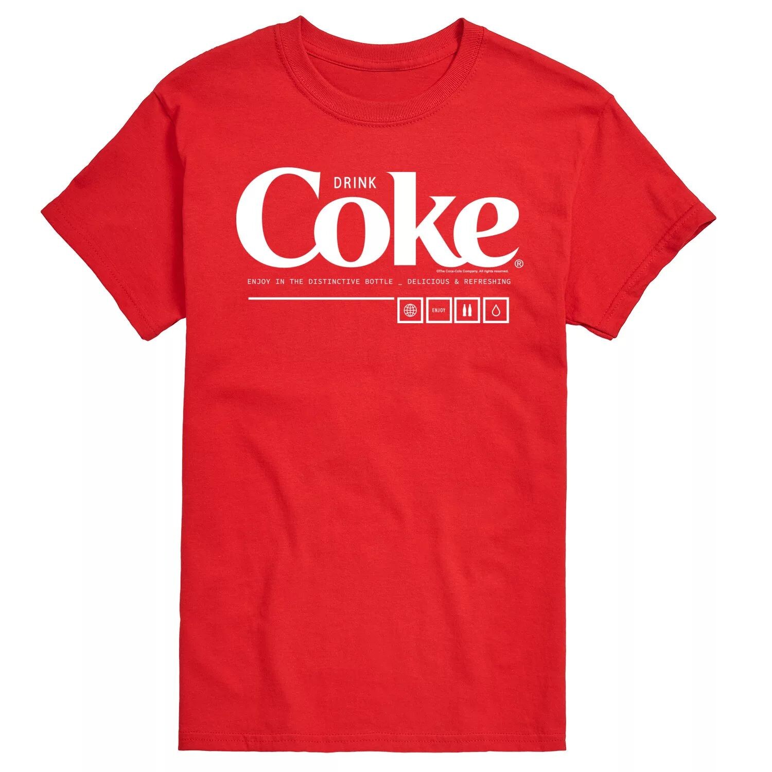 

Мужская футболка Coca-Cola Drink Coke Enjoy с рисунком License, красный
