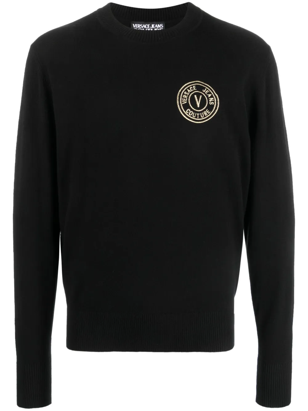 

Джемпер с вышитым логотипом Versace Jeans Couture, черный