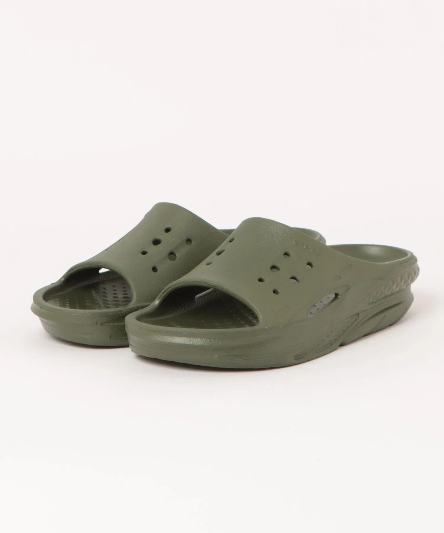 Мужские сандалии Crocs OFF GRID SLIDE лёгкие, с ремешком, хаки