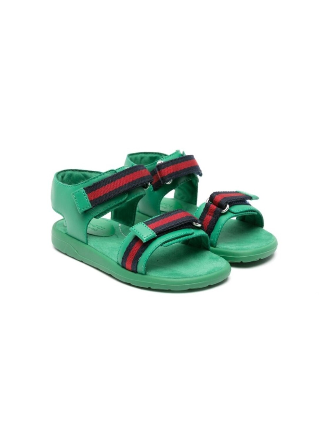 

Gucci Kids сандалии на липучках с отделкой Web, зеленый