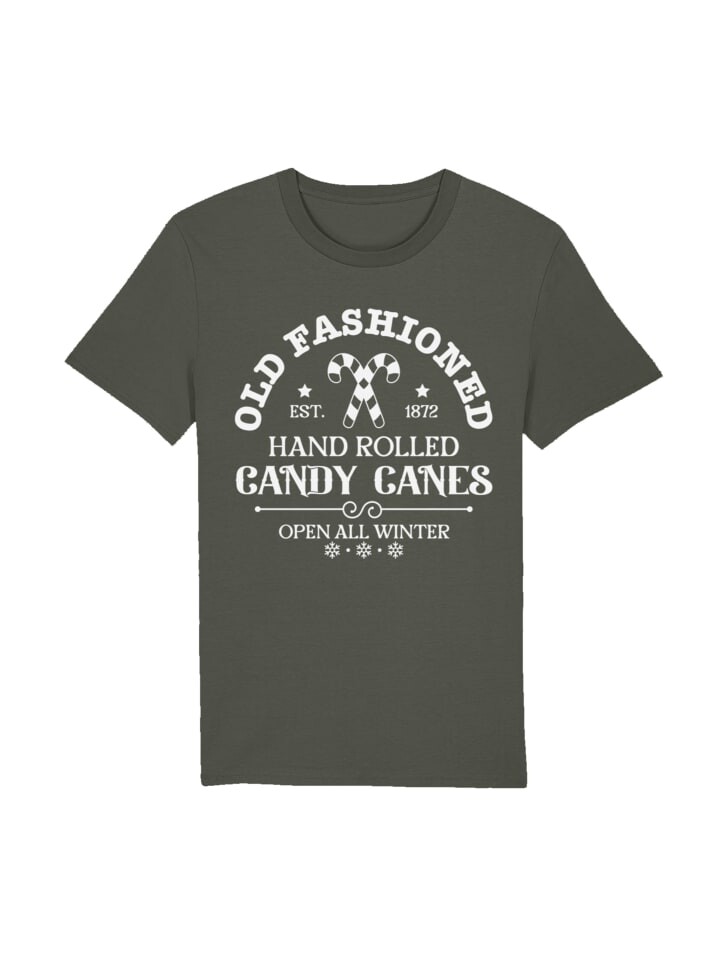 

Футболка F4NT4STIC T-Shirt Cany Canes Retro Weihnachts Sign, хаки