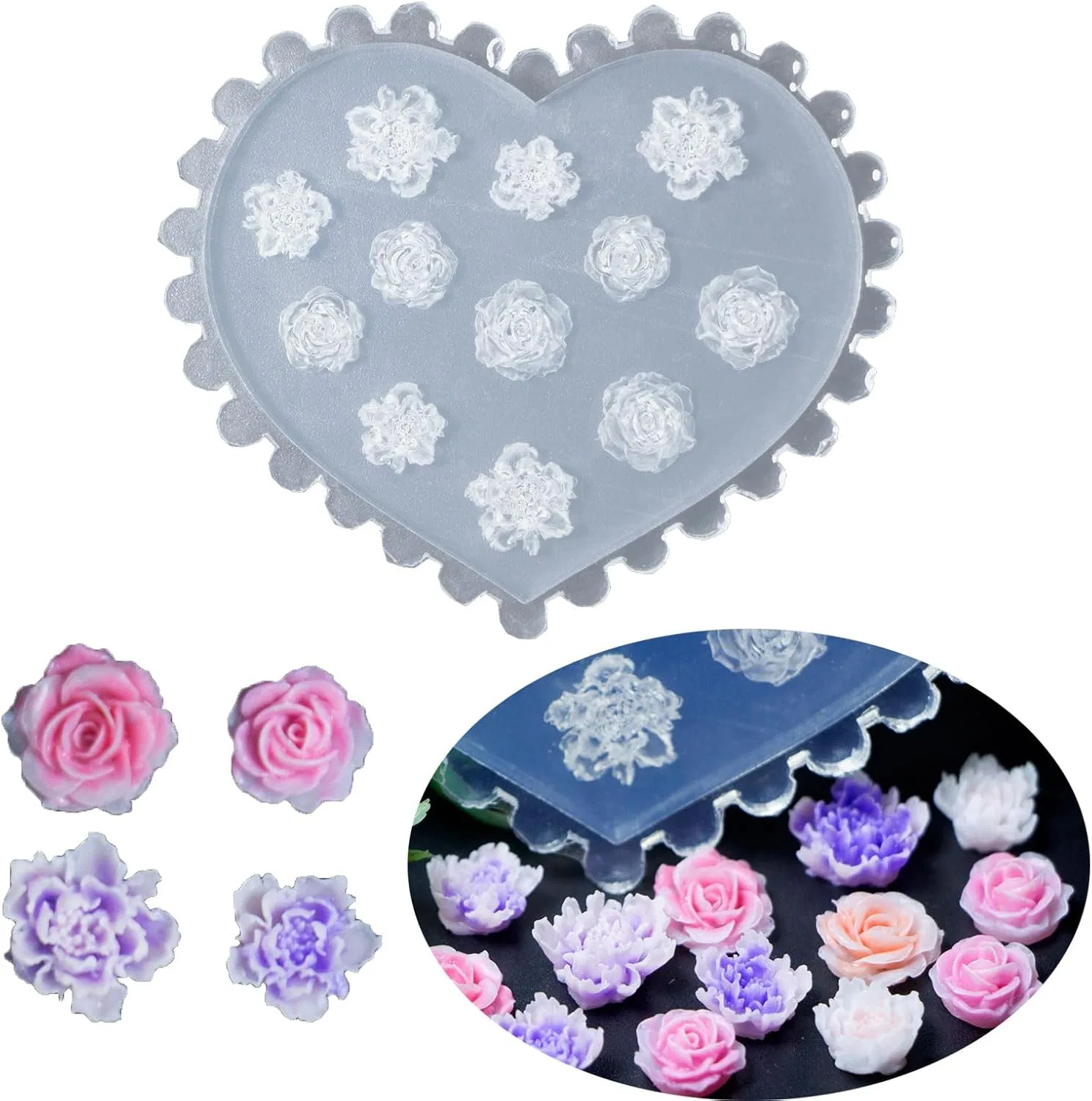 Силиконовая форма для 3D-дизайна ногтей с цветочными узорами Yzdysg — фото 2