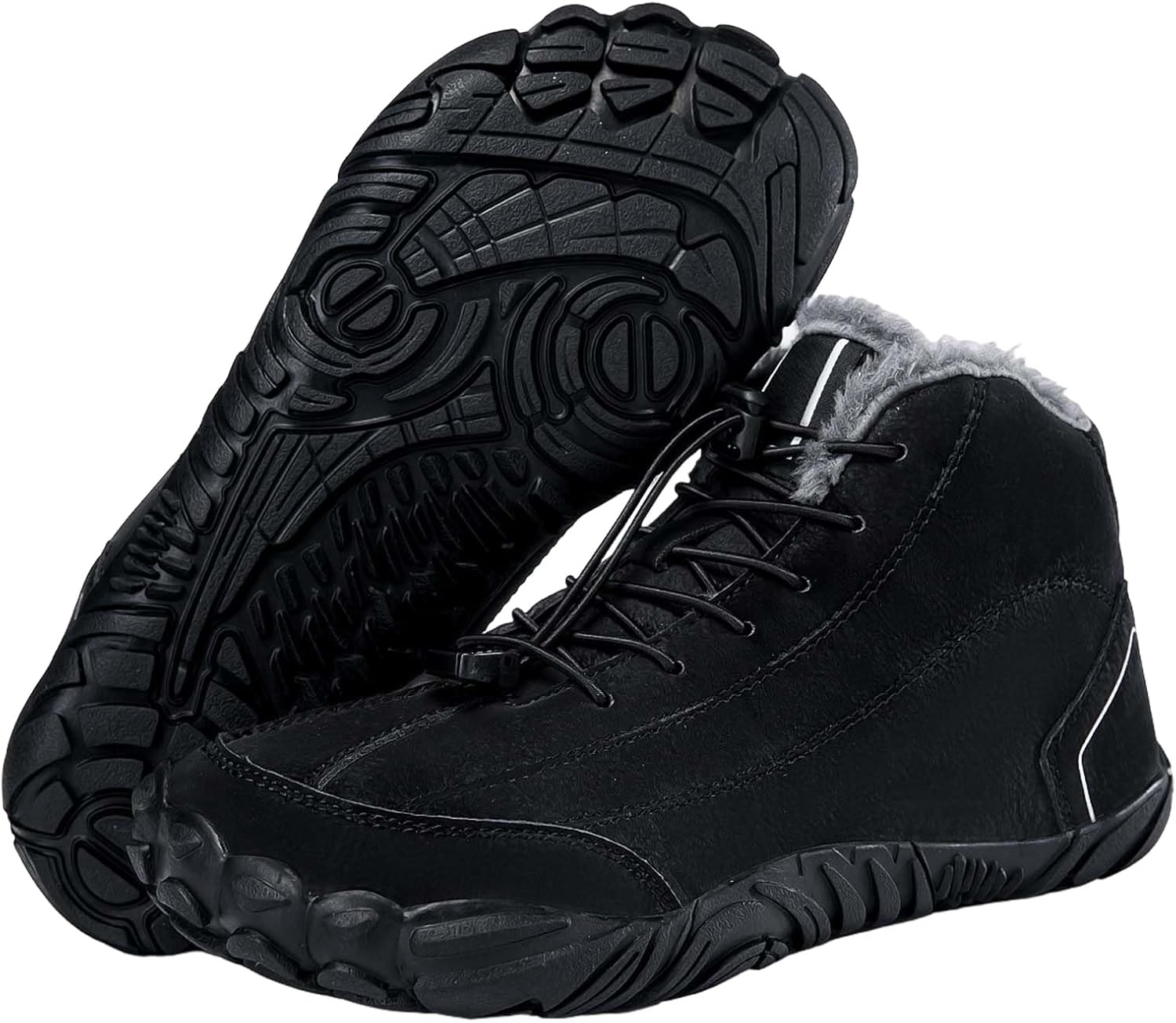 

Ботинки для пеших прогулок Barefoot, зимние снежные ботинки для женщин и мужчин с широкой носовой частью, теплые Ботинки с меховой подкладкой, нулевая амортизация, водонепроницаемые ботильоны для холодной погоды, походов, прогулок на улице Gener...