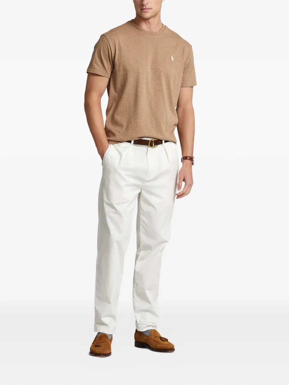 Футболка с логотипом пони Polo Ralph Lauren, нейтральный — фото 2