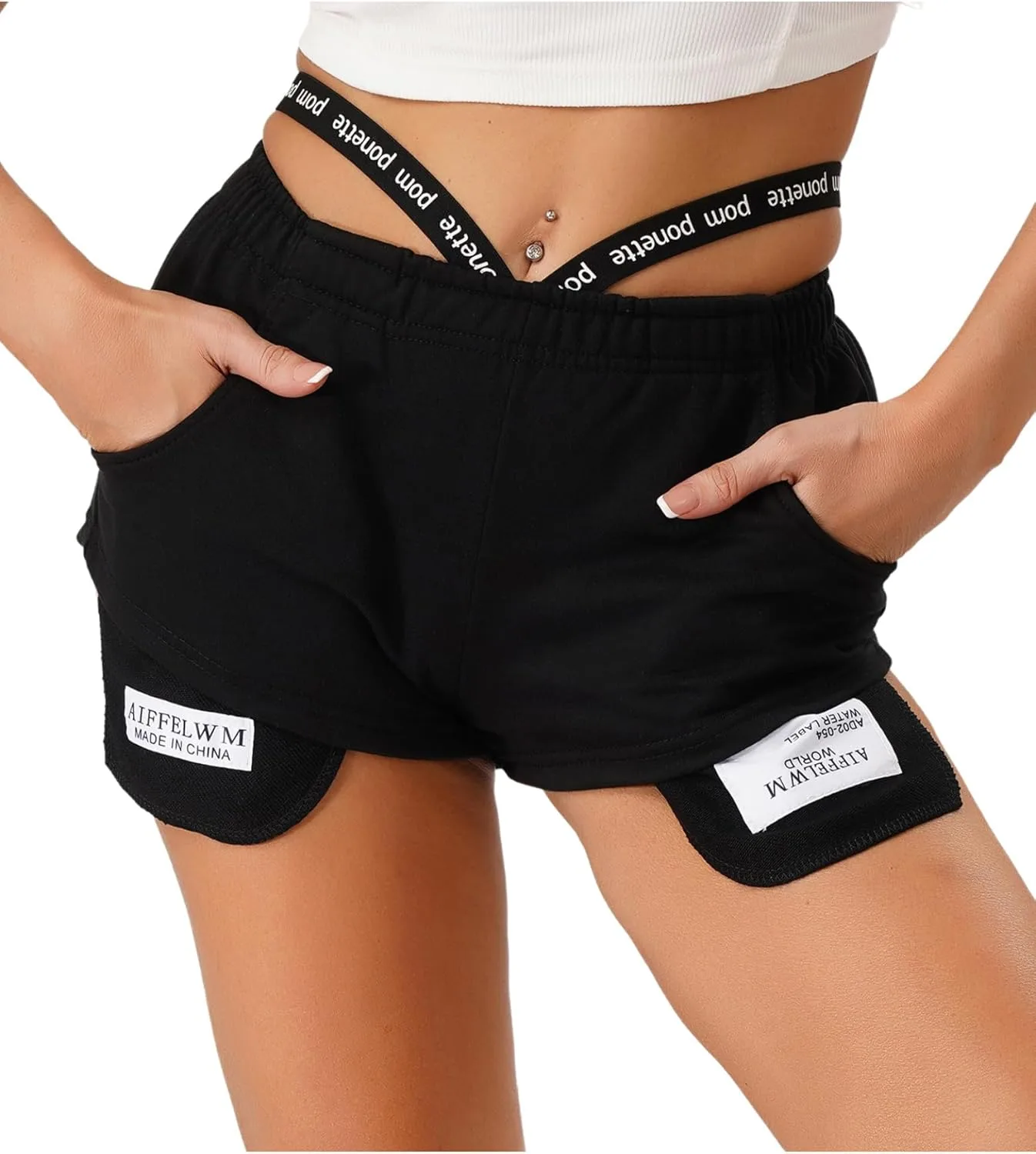 

Женские шорты Jugaoge для тренировок, бега и йоги с карманами