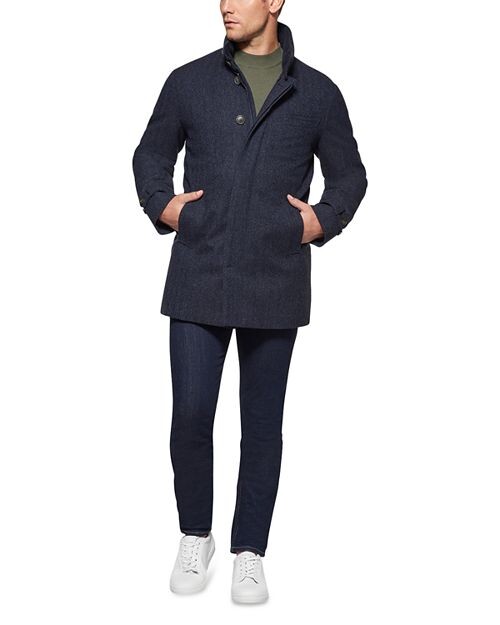 

Пуховая шерсть и amp; Кашемировое пальто в стиле «елочка» Norwegian Wool, цвет Blue