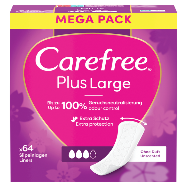 

Гигиенические салфетки, 64 шт./1 упаковка. Carefree Plus large