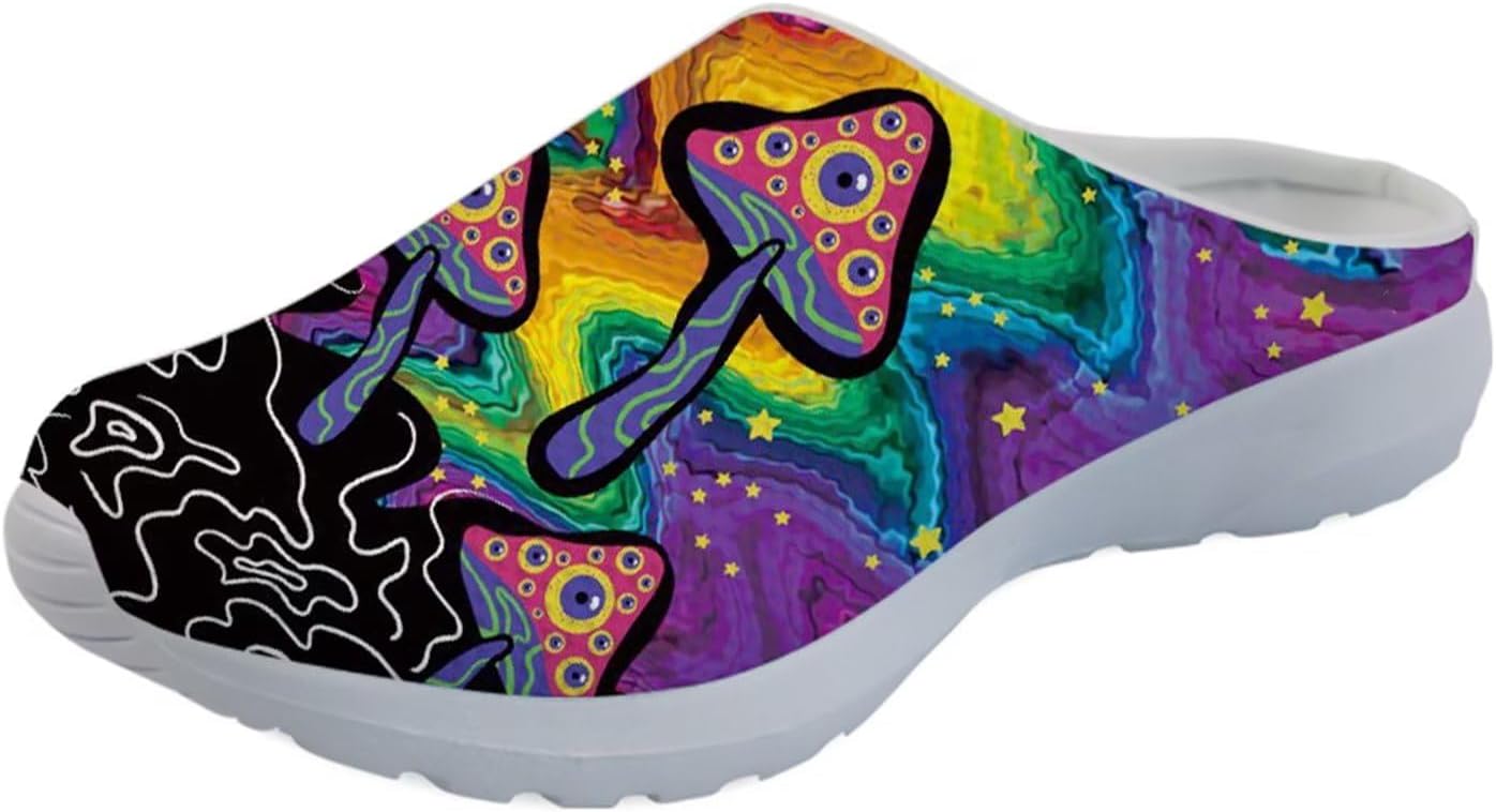 

Мужские сандалии GLENLCWE Green Spider Cobweb, женские прогулочные мюли, кроссовки, садовые кломпы на Хэллоуин, легкая водная обувь для душа, удобная обувь, Colorful Mushroom Star Space