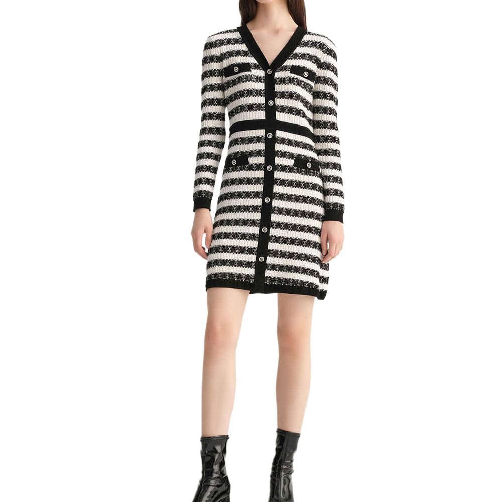 

KARL LAGERFELD / Karl Lagerfeld Jeans Длинное платье с длинными рукавами KARL LAGERFELD черно-белое