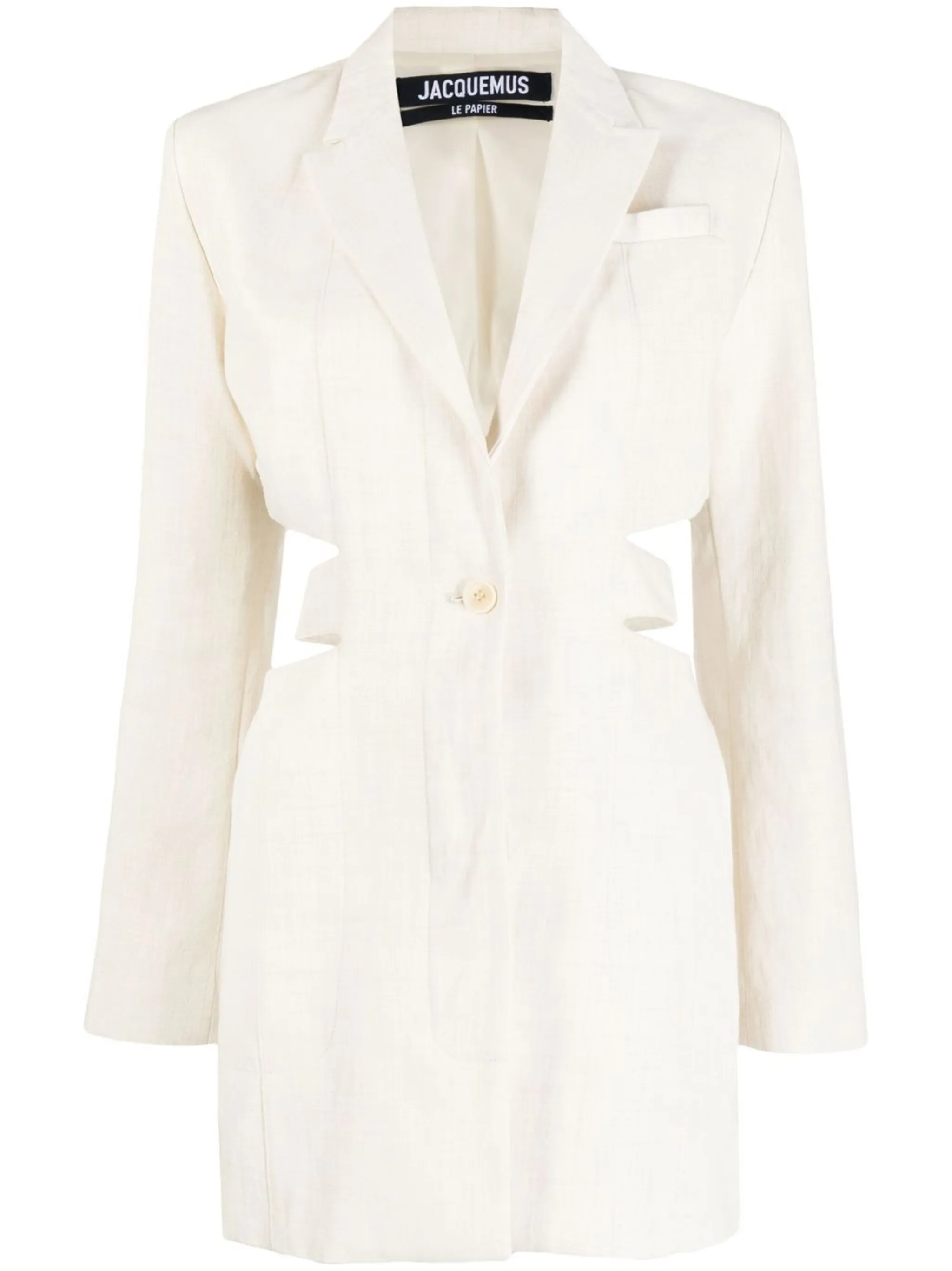

Платье-блейзер строгого кроя с вырезами Jacquemus, белый