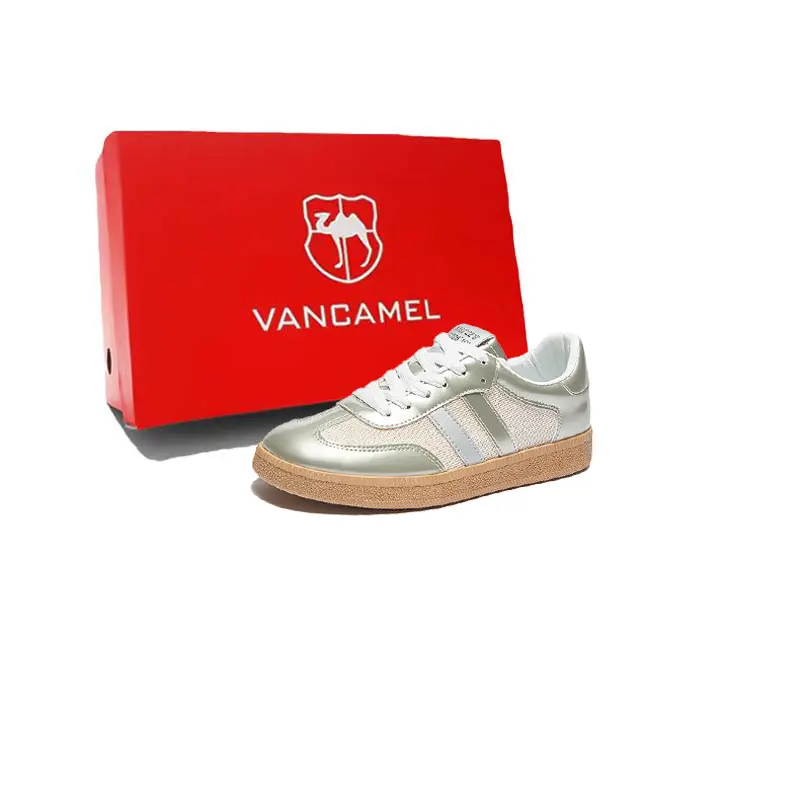 

Кеды, скейтборд обувь женская низкая Vancamel, серебряный