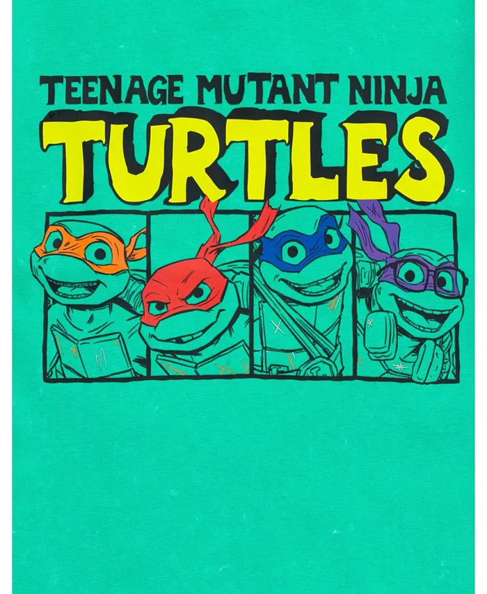 Комплект: футболка и шорты из френч терри TEENAGE MUTANT NINJA TURTLES, зеленый — фото 4