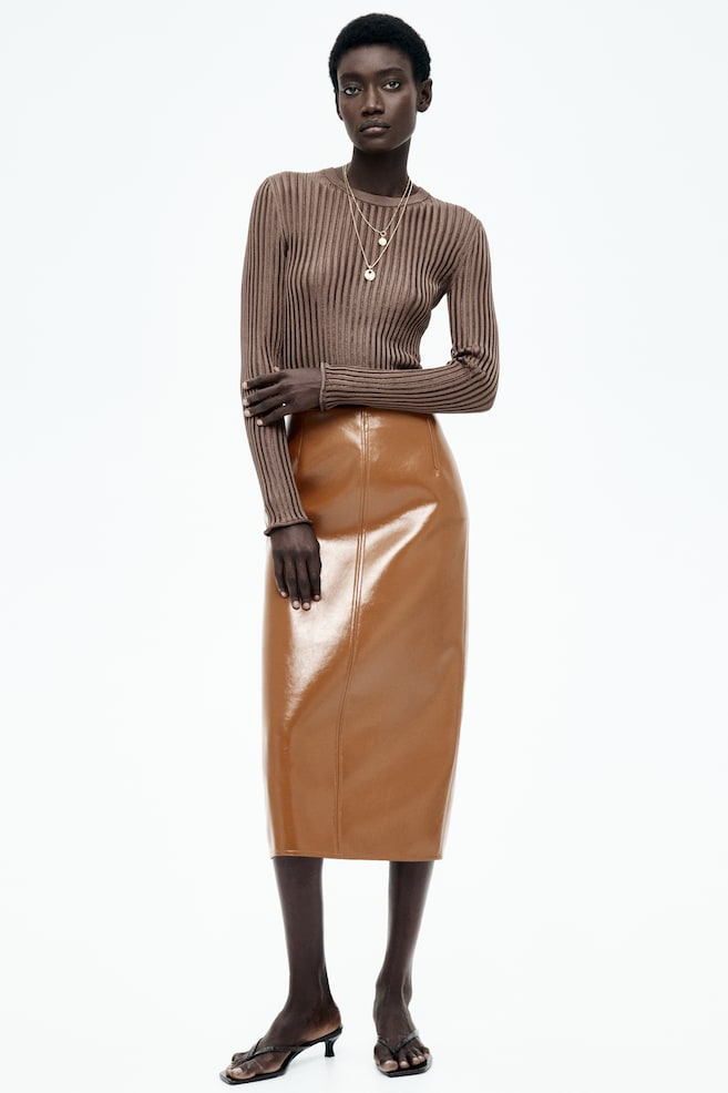 

Юбка-Карандаш с покрытием H&M, коричневый
