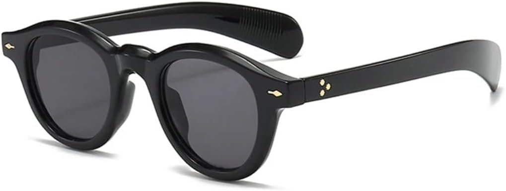 

Солнцезащитные очки для мужчин и женщин - защита UV400 - овальные линзы, круглые линзы, сине-зеленый цвет, для занятий спортом на открытом воздухе и вождения DSVIGF, Black Gray