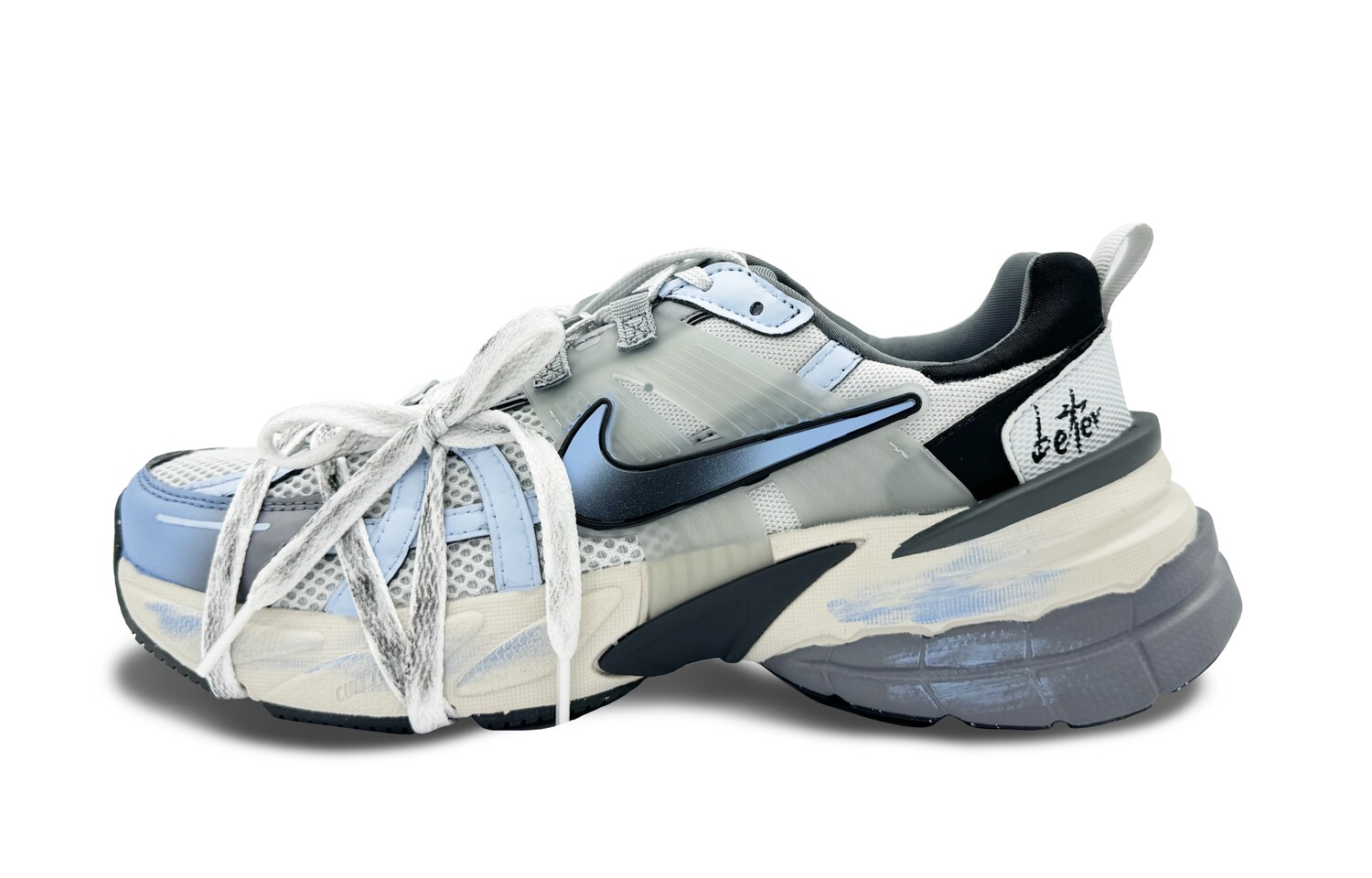 

Кроссовки для бега V2K Run унисекс с низким верхом синего/черного цвета Nike