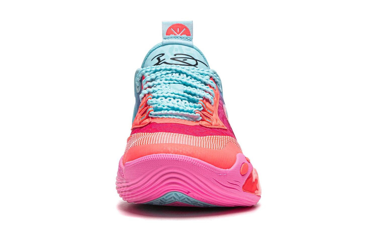 Баскетбольные кроссовки All City 12 Kids GS Low-top флуоресцентные бегония красная/ледяной синий Lining Young, голубой — фото 4