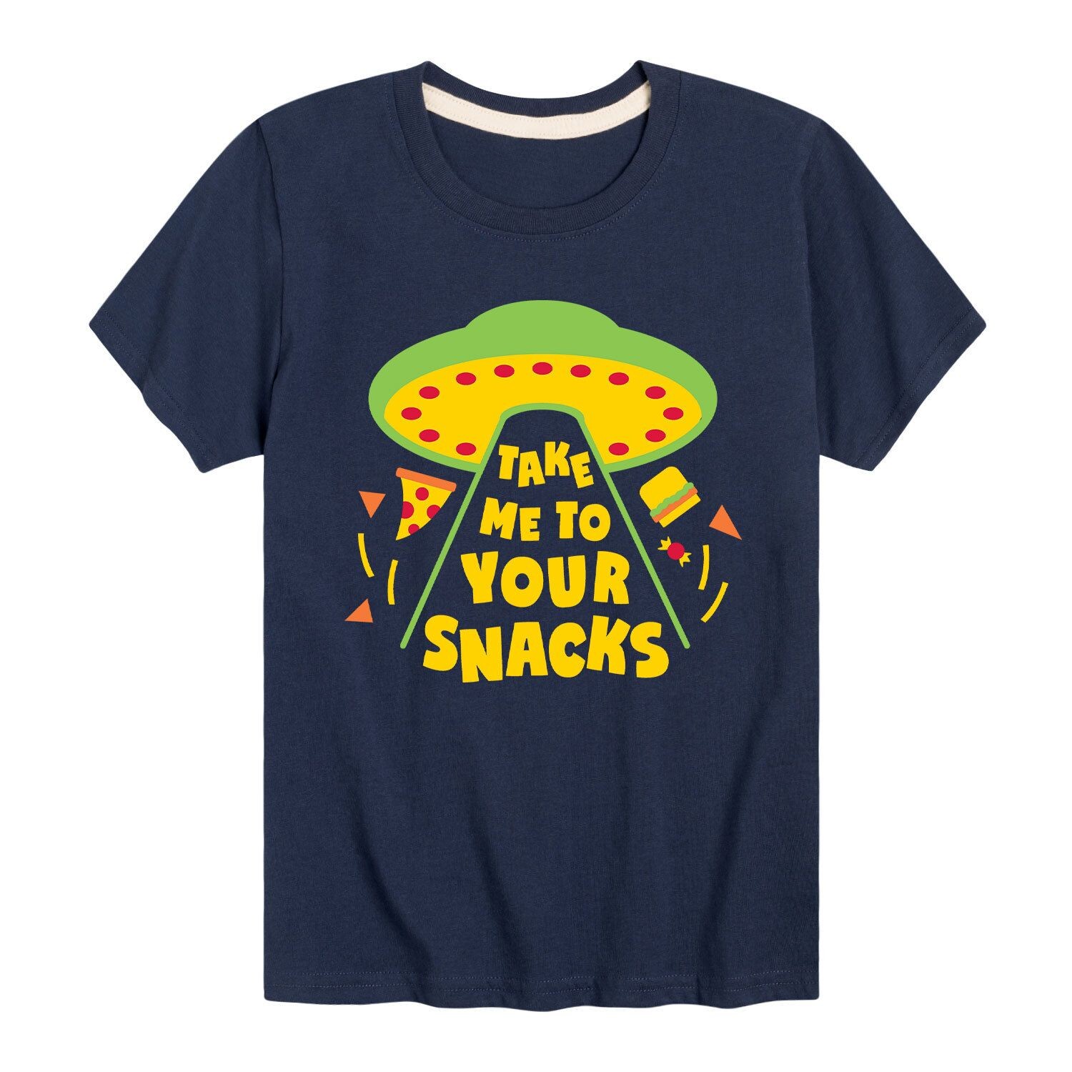 

Футболка с рисунком Take Me To Your Snacks для мальчиков 8–20 лет Licensed Character, синий
