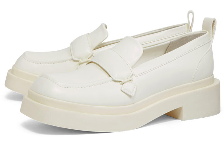 Туфли на платформе женские низкие розовые/белые Charles&Keith — фото 2