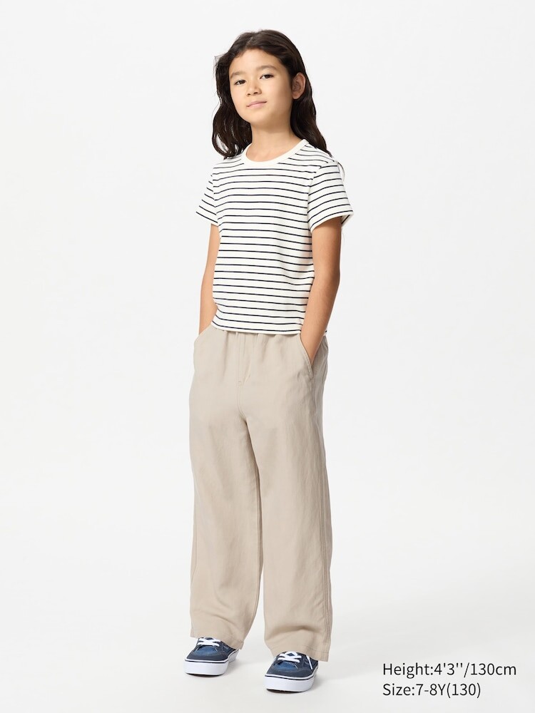 Широкие брюки из льняной смеси Uniqlo, цвет 09 черный — фото 2