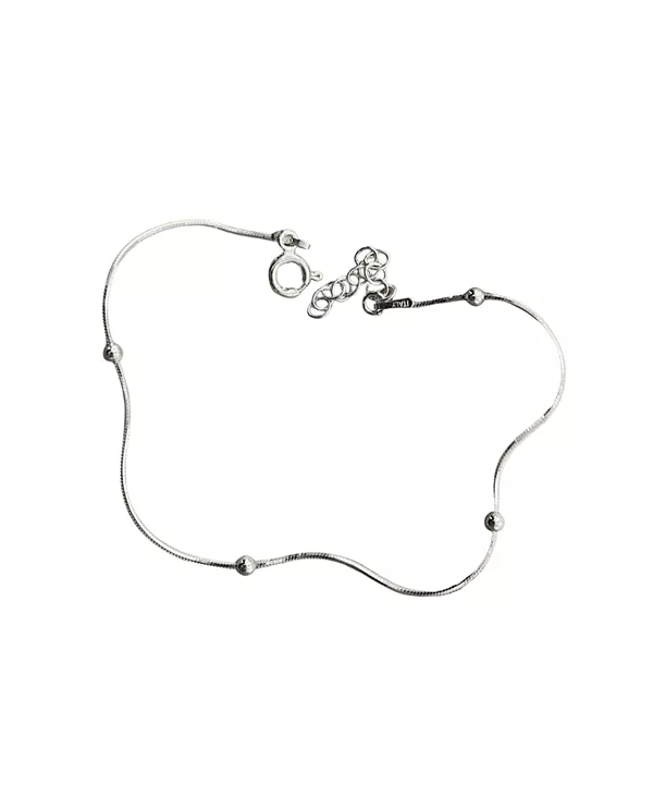 

Итальянский браслет-спутник из стерлингового серебра с цепочкой из бусин Spero London, silver