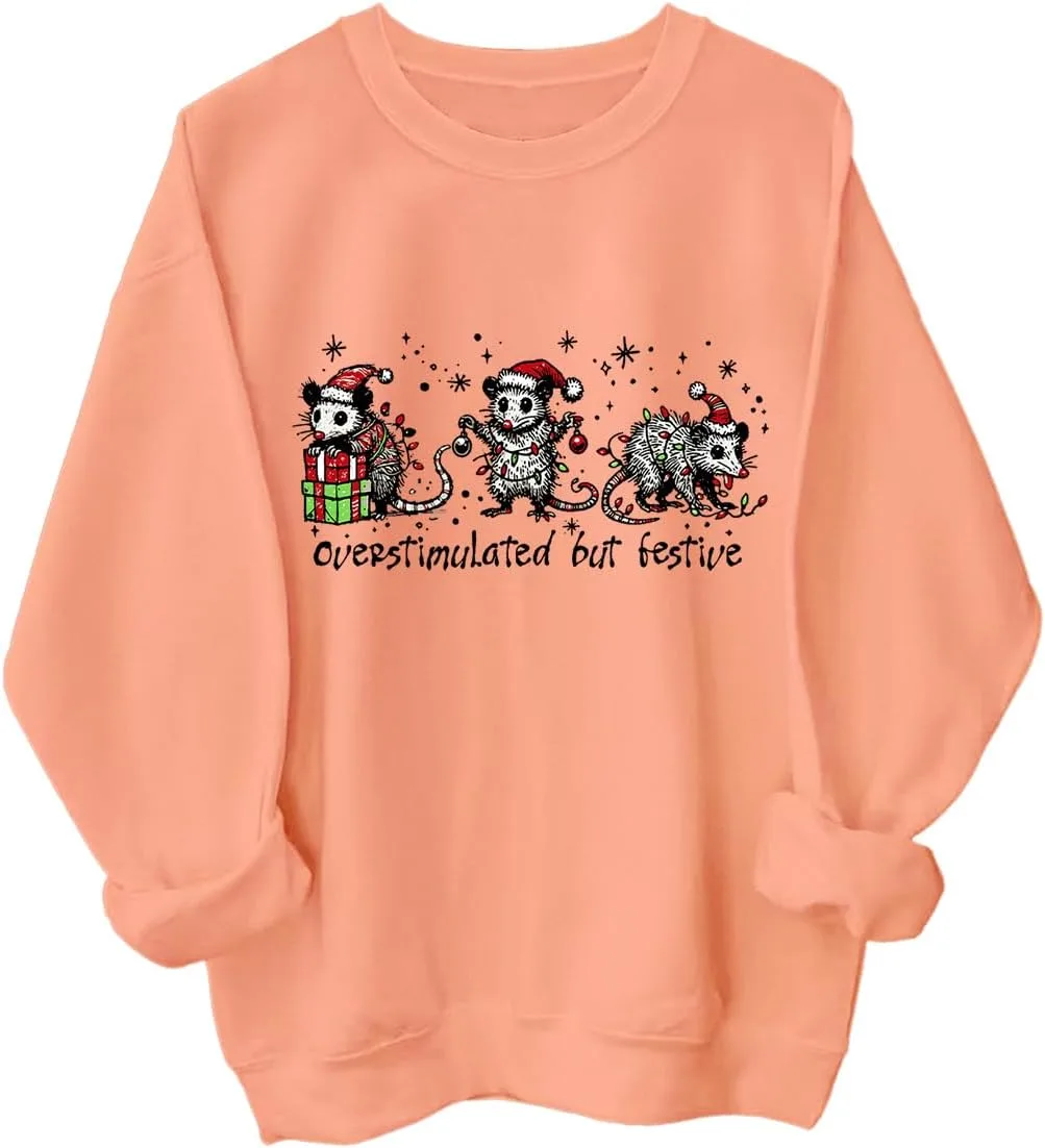 

Толстовка с принтом Overstimulated But Festive Racsea