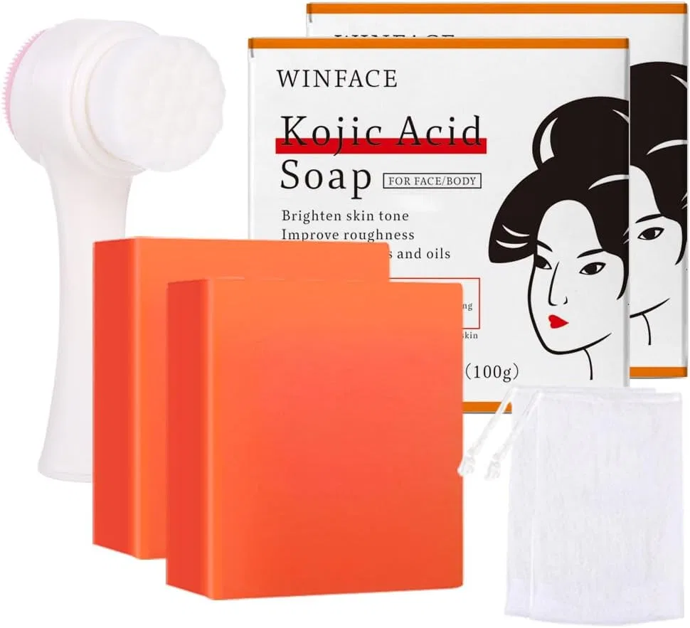 Мыло для лица и тела Koji Acid Soap с апельсиновым ароматом, 2 мыла + щетка для умывания, 100 г