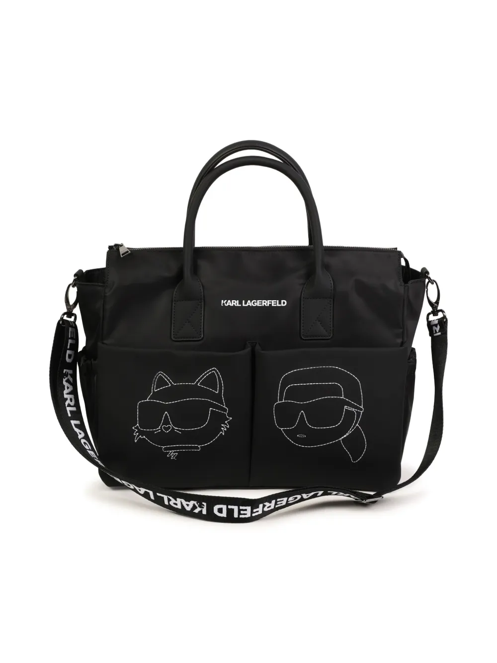 

Пеленальная сумка с логотипом KARL LAGERFELD KIDS, черный