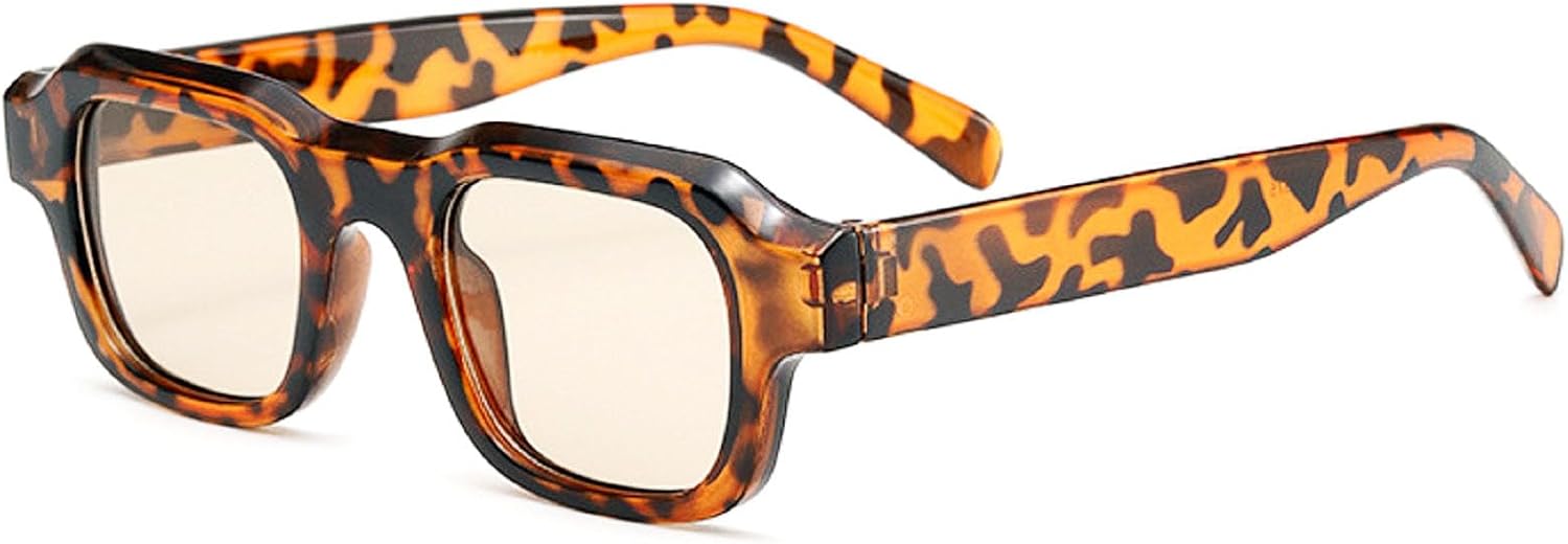 

Солнцезащитные очки Melrose Fashion Square для женщин, ретро-очки, защита от УФ-излучения UV400; солнцезащитные очки для мужчин с градиентным панк-эффектом, желто-синие, Leopard