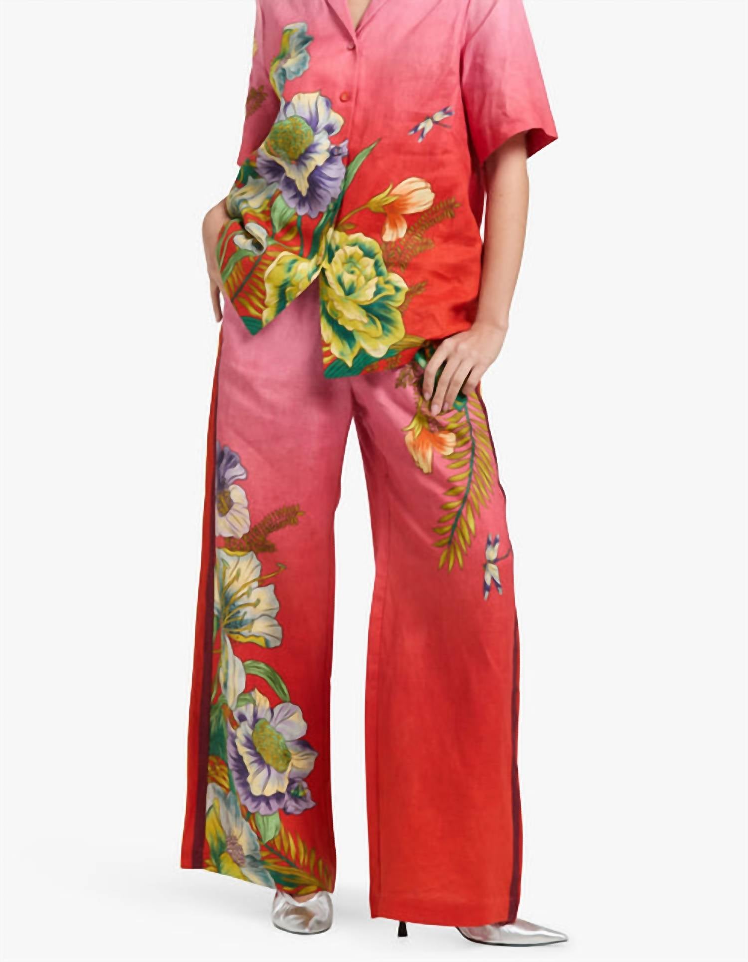 

Inez Pant In Pink Ombre ALEMAIS
