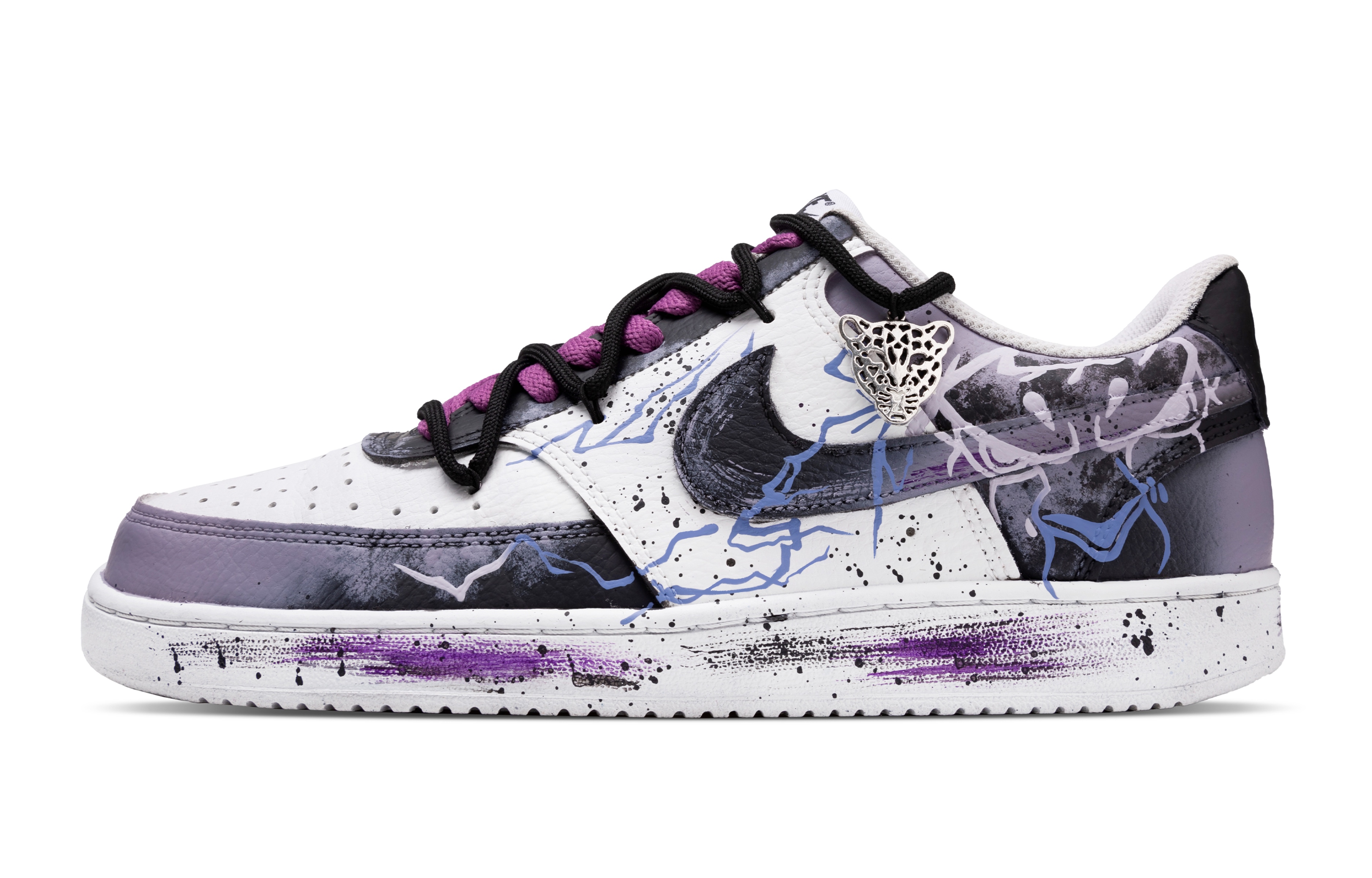 

Nike Кроссовки для скейтборда Court Vision 1 с противоскользящим износостойким верхом, мужские, черные, фиолетовые