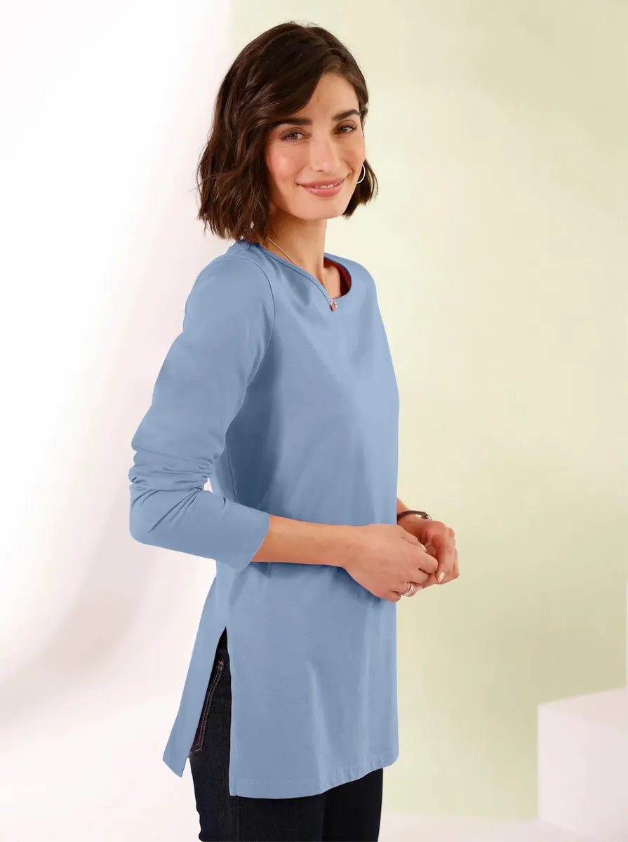 

Рубашка с длинными рукавами Classic Basics "Longshirt", синий