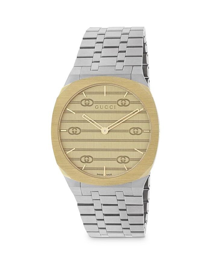 

Часы Gucci 25H, 34 мм, золотой