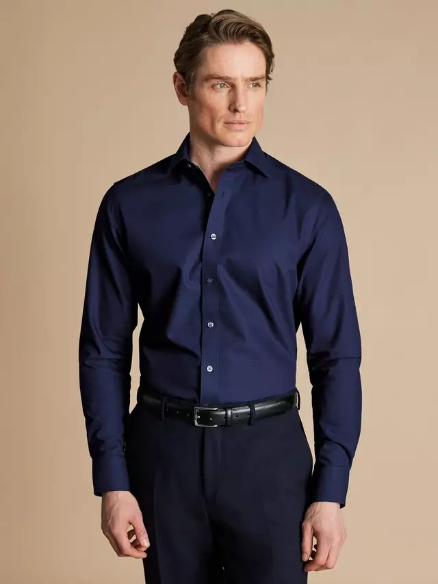 

Рубашка Charles Tyrwhitt Cotton Slim Fit Non-Iron, цвет french/blue