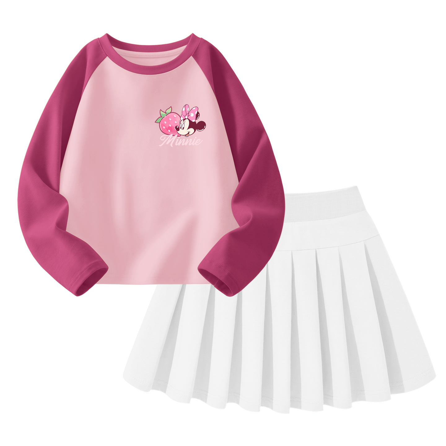 

Детский комплект юбка 2 предмета Disney, di berry knot k fuchsia+solid color белый