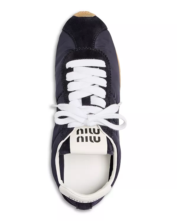 Женские низкие кроссовки Miu Miu, синий — фото 4