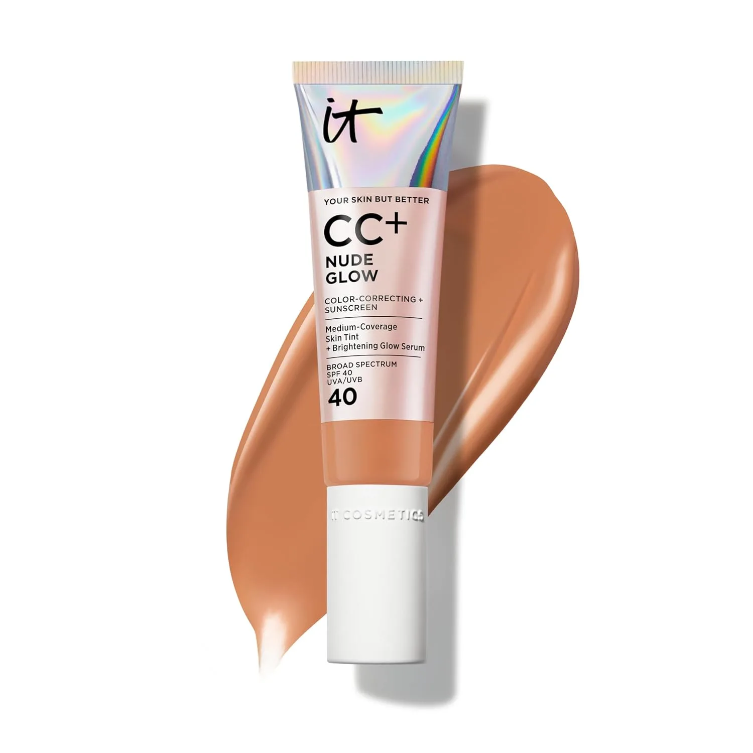 Тональная основа IT Cosmetics CC+ Nude Glow, среднее покрытие с SPF 40 и сывороткой для сияния, оттенок 22 Rich Cool