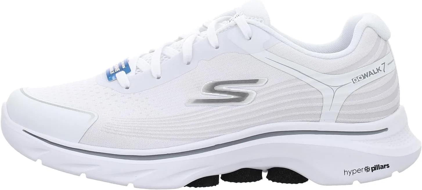 Мужские кроссовки Skechers Go Walk 7 Alen, White And Gray Textile Synthetic — фото 2