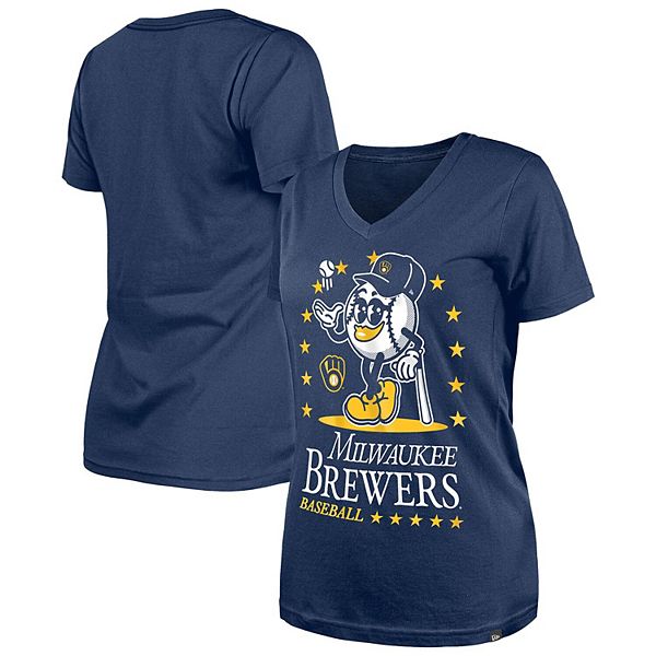 

Женская футболка с V-вырезом Milwaukee Brewers Little Miss 2 New Era