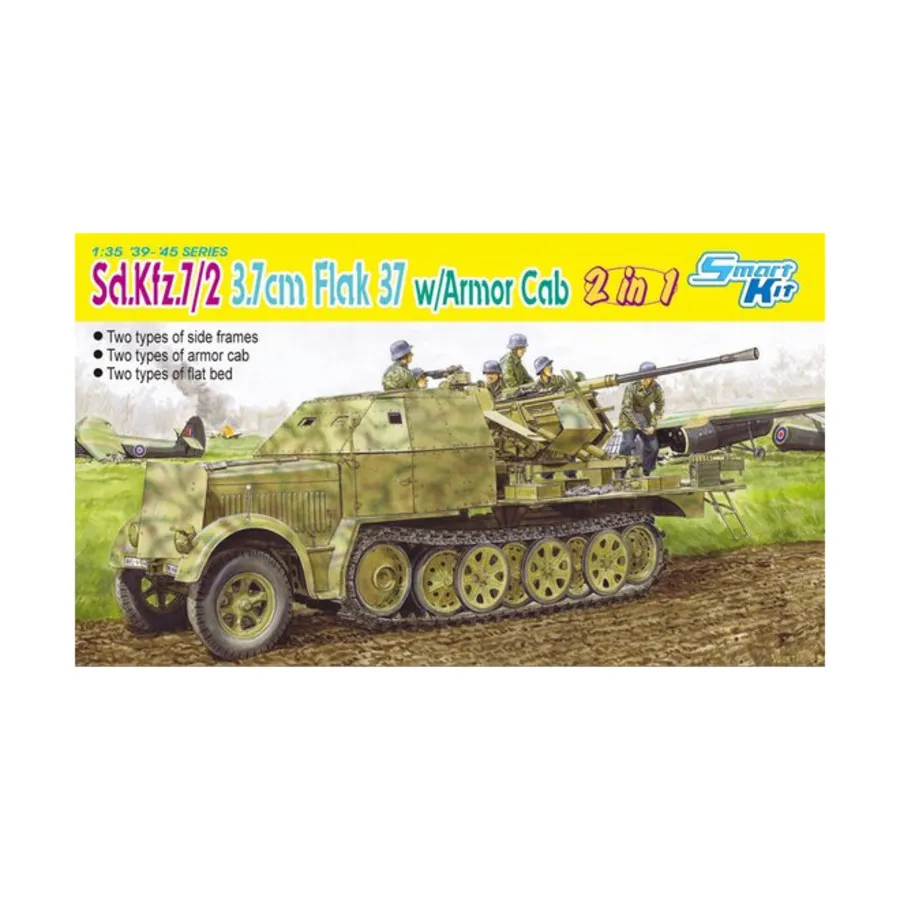 

Sd.Kfz.7/2 3,7cm FlaK 37 с броневой кабиной (Smart Kit), Dragon Models - '39 to '45 Series - Germany (1:35)