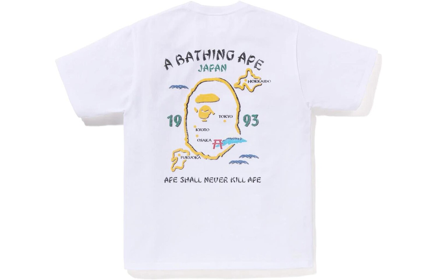 BAPE Japan Эксклюзивная футболка с японским сувениром #2 A Bathing Ape, белый — фото 2