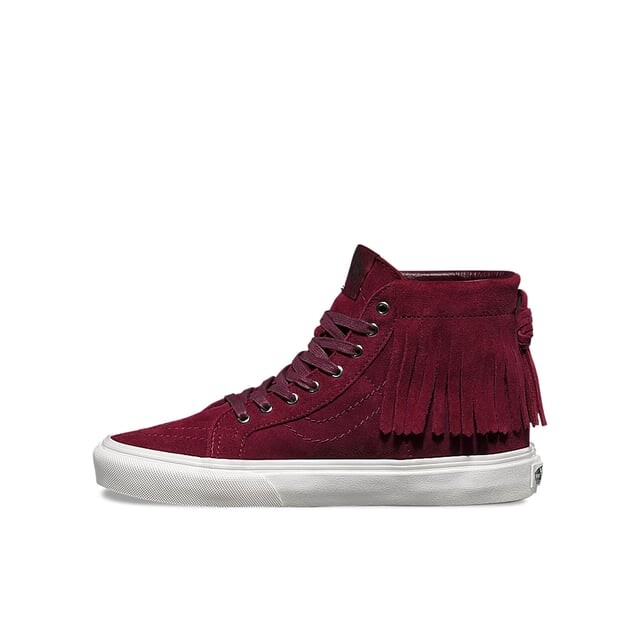 Sk8 Hi Moc Женские замшевые кожаные плимсоллы на шнуровке 315ju1 Vans, красный — фото 3