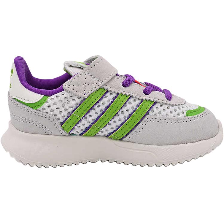 Антискользящие износостойкие низкие кроссовки Retropy F2 для малышей Adidas Originals, серый/зеленый/фиолетовый — фото 3