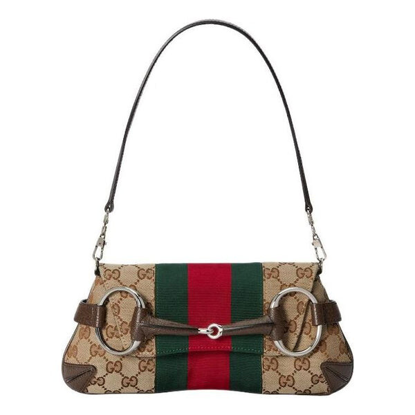 

Сумка horsebit chain small shoulder bag 'being ebony' Gucci, бежевый