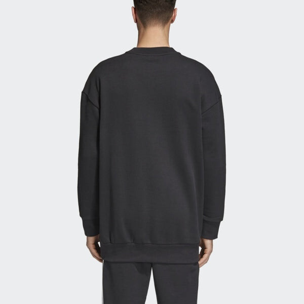 Толстовка men's originals athleisure casual sports round neck pullover Adidas, черный — фото 3